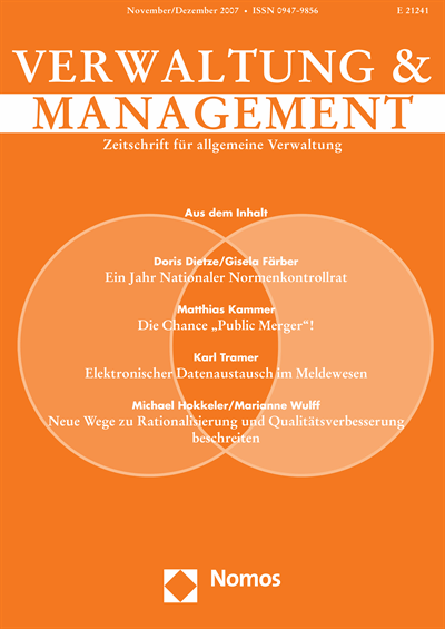 Cover of Volume: VM Verwaltung & Management Volume 13 (2007), Edition 6