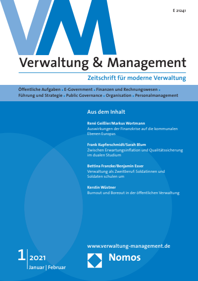 Cover der Ausgabe: VM Verwaltung & Management Jahrgang 27 (2021), Heft 1