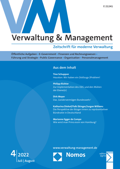 Cover der Ausgabe: VM Verwaltung & Management Jahrgang 28 (2022), Heft 4