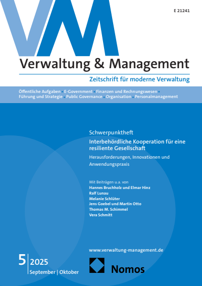 Cover der Ausgabe: VM Verwaltung & Management Jahrgang 31 (2025), Heft 5