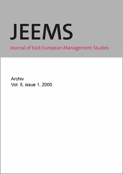 Cover der Ausgabe: JEEMS Journal of East European Management Studies Jahrgang 5 (2000), Heft 1