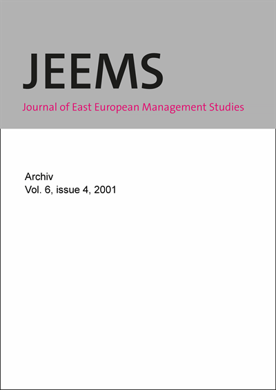Cover der Ausgabe: JEEMS Journal of East European Management Studies Jahrgang 6 (2001), Heft 4