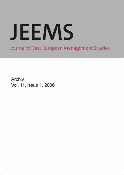 Cover der Ausgabe: JEEMS Journal of East European Management Studies Jahrgang 11 (2006), Heft 1