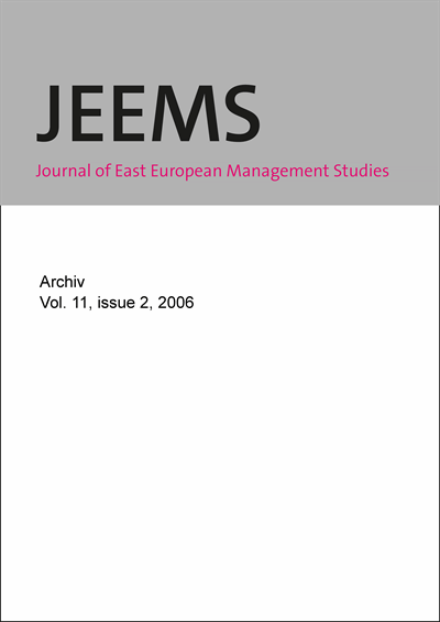 Cover der Ausgabe: JEEMS Journal of East European Management Studies Jahrgang 11 (2006), Heft 2