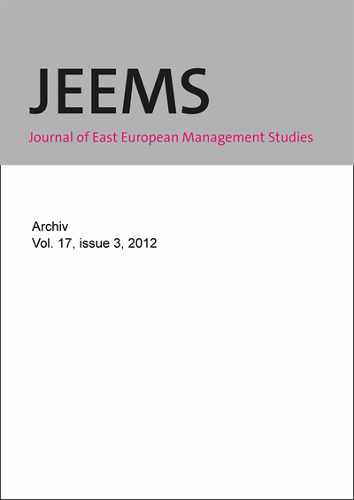 Cover der Ausgabe: JEEMS Journal of East European Management Studies Jahrgang 17 (2012), Heft 3