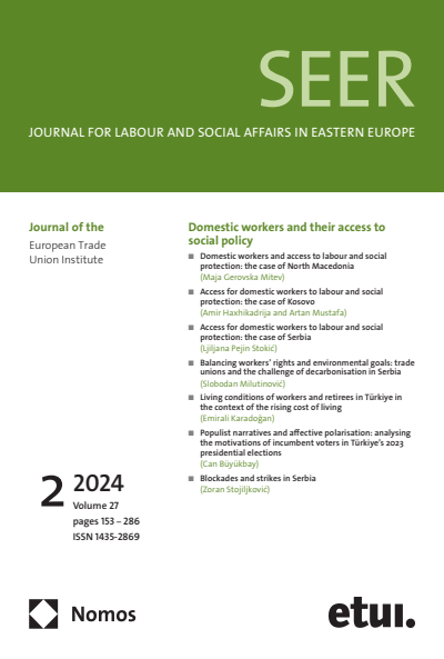 Cover der Ausgabe: SEER Journal for Labour and Social Affairs in Eastern Europe Jahrgang 27 (2024), Heft 2