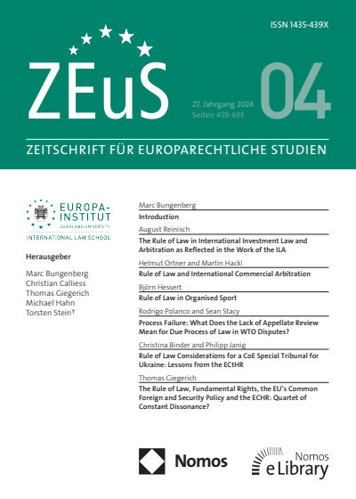 Cover of Volume: ZEuS Zeitschrift für Europarechtliche Studien Volume 27 (2024), Edition 4