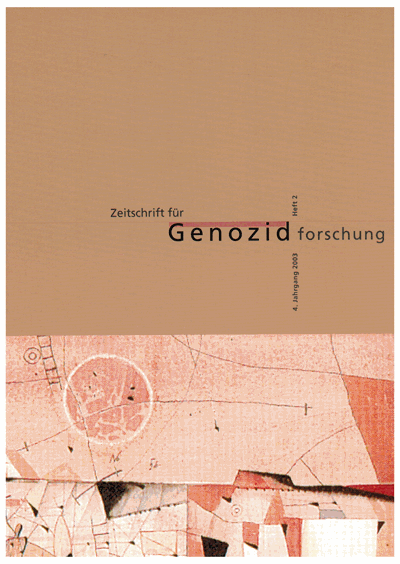 Cover der Ausgabe: ZfGen Zeitschrift für Genozidforschung Jahrgang 4 (2003), Heft 2