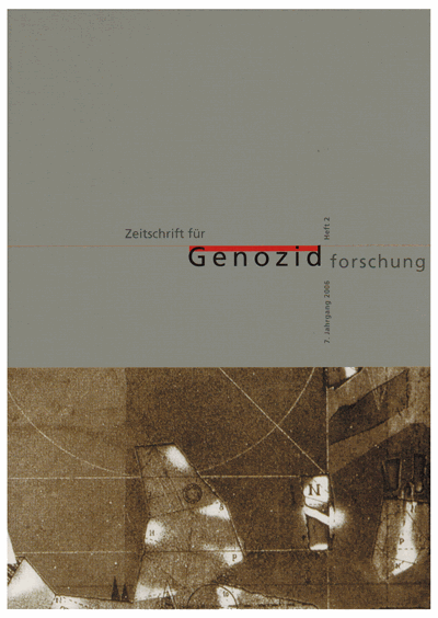 Cover der Ausgabe: ZfGen Zeitschrift für Genozidforschung Jahrgang 7 (2006), Heft 2