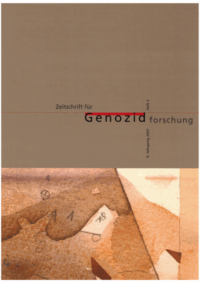 Cover der Ausgabe: ZfGen Zeitschrift für Genozidforschung Jahrgang 8 (2007), Heft 2