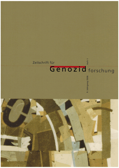 Cover der Ausgabe: ZfGen Zeitschrift für Genozidforschung Jahrgang 9 (2008), Heft 1