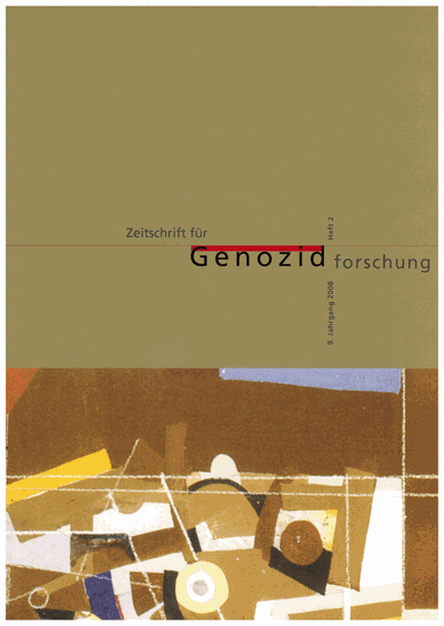 Cover der Ausgabe: ZfGen Zeitschrift für Genozidforschung Jahrgang 9 (2008), Heft 2