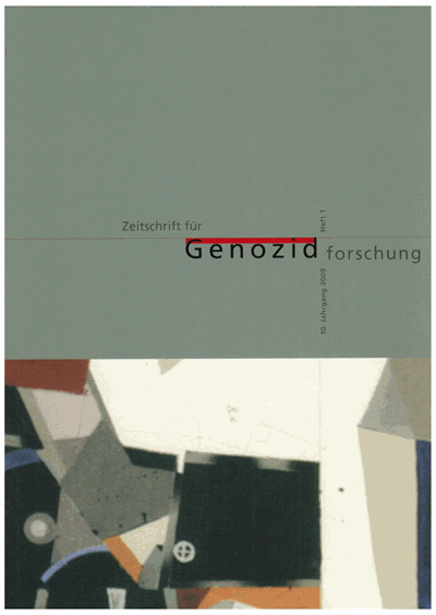 Cover der Ausgabe: ZfGen Zeitschrift für Genozidforschung Jahrgang 10 (2009), Heft 1