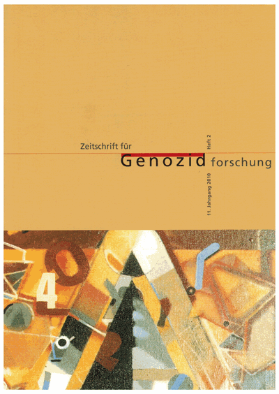 Cover der Ausgabe: ZfGen Zeitschrift für Genozidforschung Jahrgang 11 (2010), Heft 2