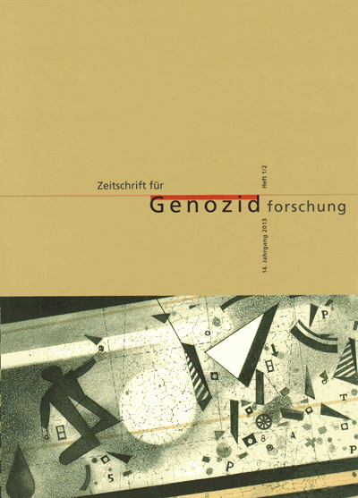 Cover der Ausgabe: ZfGen Zeitschrift für Genozidforschung Jahrgang 14 (2013), Heft 1-2