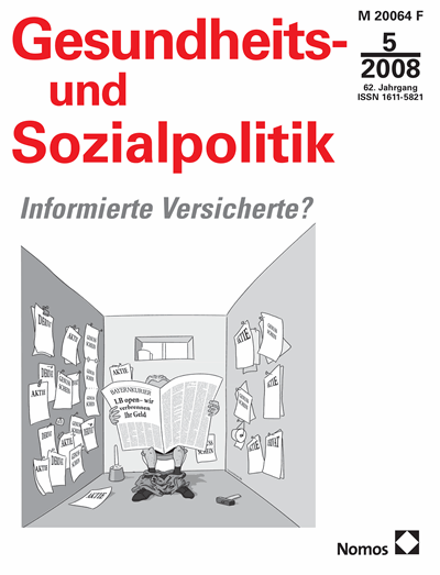 Cover der Ausgabe: Gesundheits- und Sozialpolitik (G&S) Jahrgang 62 (2008), Heft 5