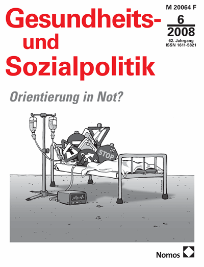 Cover der Ausgabe: Gesundheits- und Sozialpolitik (G&S) Jahrgang 62 (2008), Heft 6