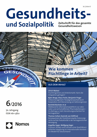 Cover der Ausgabe: Gesundheits- und Sozialpolitik (G&S) Jahrgang 70 (2016), Heft 6