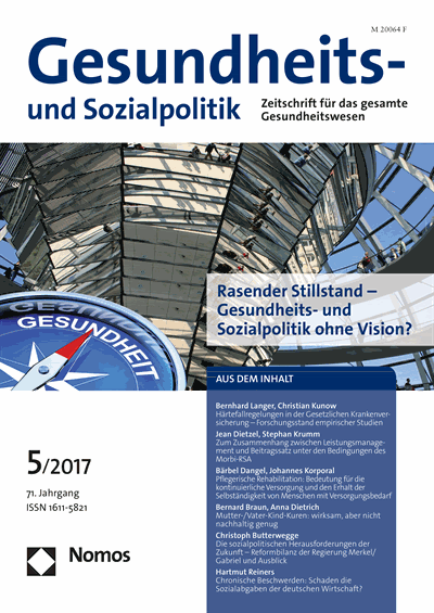 Cover der Ausgabe: Gesundheits- und Sozialpolitik (G&S) Jahrgang 71 (2017), Heft 5