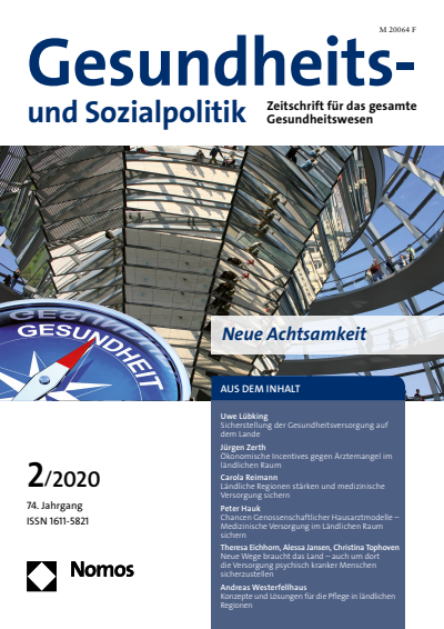 Cover der Ausgabe: Gesundheits- und Sozialpolitik (G&S) Jahrgang 74 (2020), Heft 2