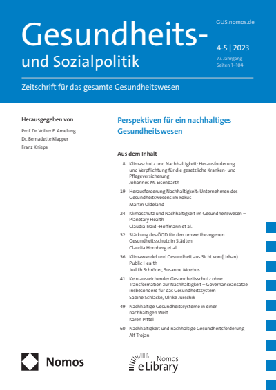Cover der Ausgabe: Gesundheits- und Sozialpolitik (G&S) Jahrgang 77 (2023), Heft 4-5