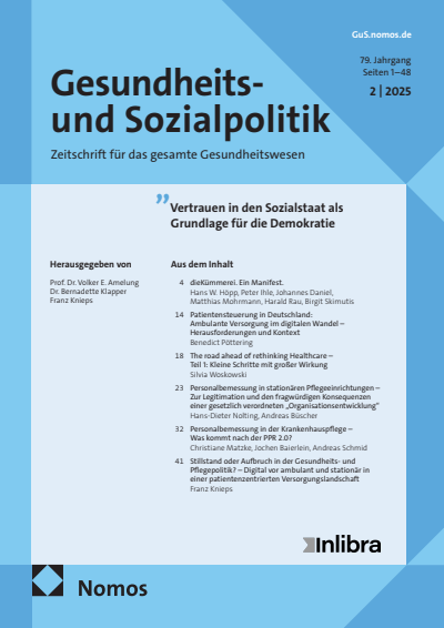 Cover of Volume: Gesundheits- und Sozialpolitik (G&S) Volume 79 (2025), Edition 2