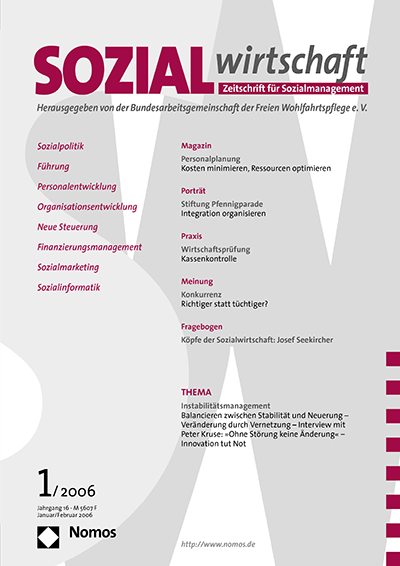Cover of Volume: Sozialwirtschaft Volume 16 (2006), Edition 1