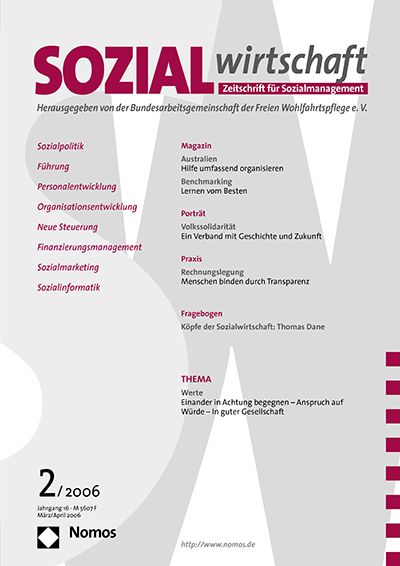 Cover of Volume: Sozialwirtschaft Volume 16 (2006), Edition 2