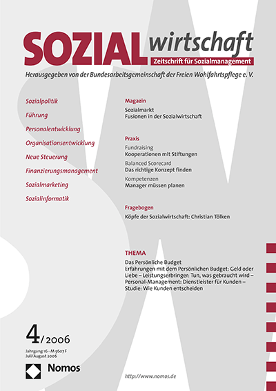 Cover of Volume: Sozialwirtschaft Volume 16 (2006), Edition 4