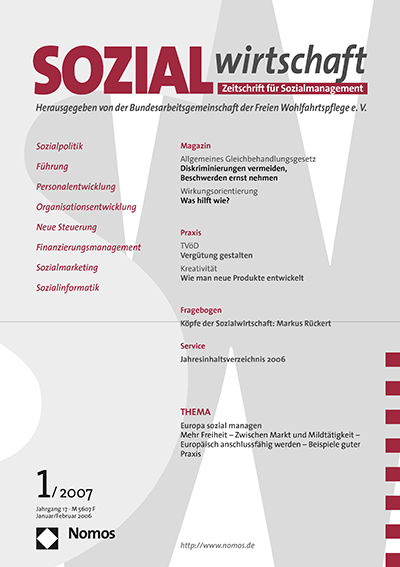 Cover of Volume: Sozialwirtschaft Volume 17 (2007), Edition 1