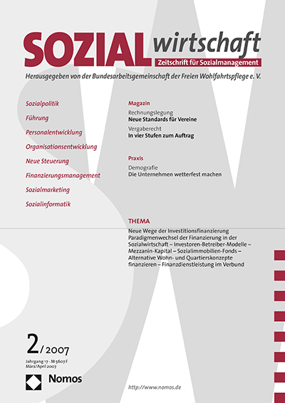 Cover of Volume: Sozialwirtschaft Volume 17 (2007), Edition 2