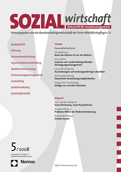 Cover of Volume: Sozialwirtschaft Volume 18 (2008), Edition 5