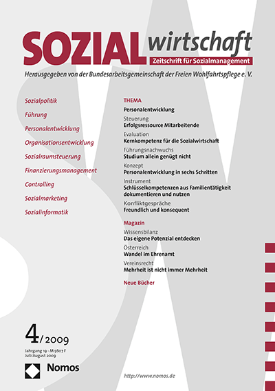 Cover of Volume: Sozialwirtschaft Volume 19 (2009), Edition 4