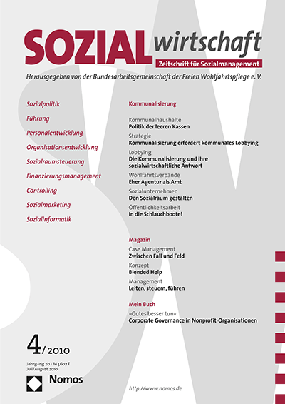 Cover of Volume: Sozialwirtschaft Volume 20 (2010), Edition 4