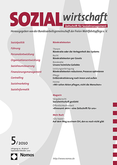 Cover of Volume: Sozialwirtschaft Volume 20 (2010), Edition 5