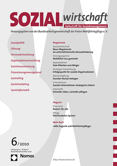 Cover of Volume: Sozialwirtschaft Volume 20 (2010), Edition 6