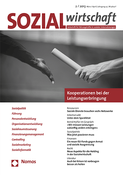 Cover of Volume: Sozialwirtschaft Volume 23 (2013), Edition 2