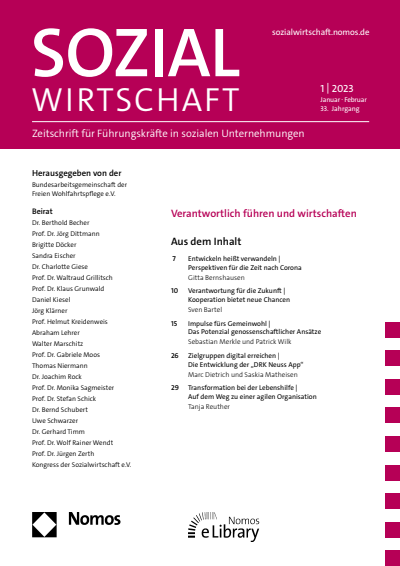 Cover of Volume: Sozialwirtschaft Volume 33 (2023), Edition 1