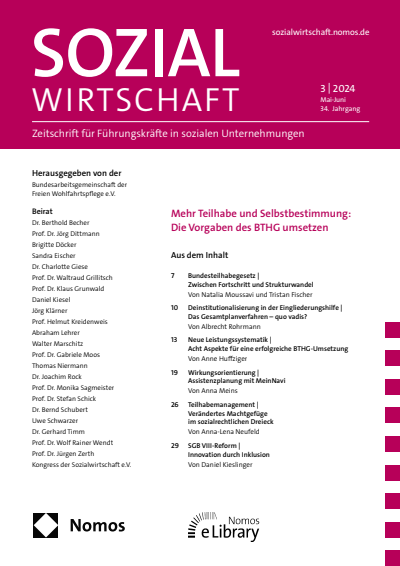 Cover der Ausgabe: Sozialwirtschaft Jahrgang 34 (2024), Heft 3