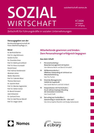 Cover der Ausgabe: Sozialwirtschaft Jahrgang 34 (2024), Heft 4