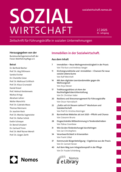 Cover der Ausgabe: Sozialwirtschaft Jahrgang 35 (2025), Heft 2