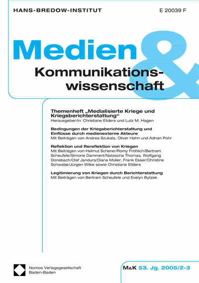 Cover der Ausgabe: M&K Medien & Kommunikationswissenschaft Jahrgang 53 (2005), Heft 2-3