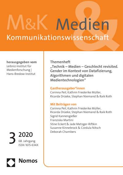 Cover of Volume: M&K Medien & Kommunikationswissenschaft Volume 68 (2020), Edition 3