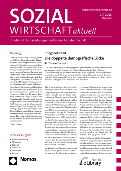 Cover of Volume: Sozialwirtschaft aktuell (SWa) Volume 33 (2023), Edition 21