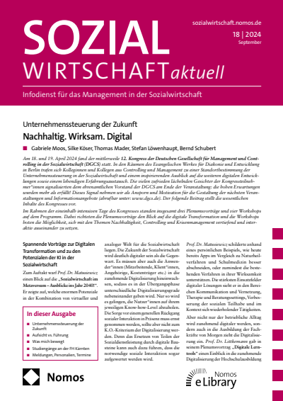Cover der Ausgabe: Sozialwirtschaft aktuell (SWa) Jahrgang 34 (2024), Heft 18