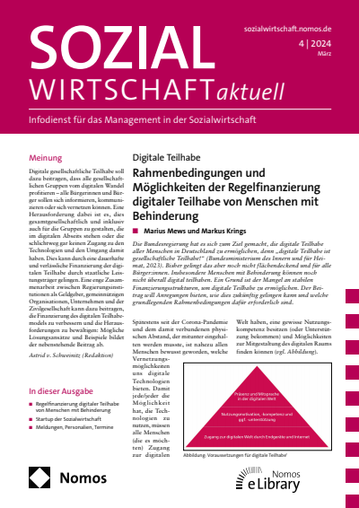 Cover der Ausgabe: Sozialwirtschaft aktuell (SWa) Jahrgang 34 (2024), Heft 4