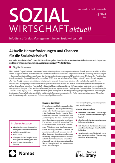 Cover der Ausgabe: Sozialwirtschaft aktuell (SWa) Jahrgang 34 (2024), Heft 9