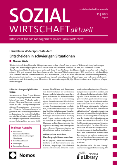 Cover der Ausgabe: Sozialwirtschaft aktuell (SWa) Jahrgang 35 (2025), Heft 15
