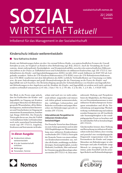 Cover der Ausgabe: Sozialwirtschaft aktuell (SWa) Jahrgang 35 (2025), Heft 22