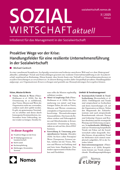 Cover der Ausgabe: Sozialwirtschaft aktuell (SWa) Jahrgang 35 (2025), Heft 3